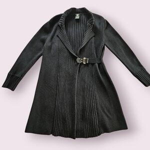 La Vie Boheme Anthro Black Belted Chic Boho Grunge Poet Core Cardigan‎ Sz S-L